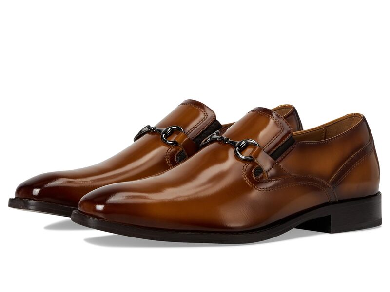 ジョンストンアンドマーフィー メンズ シューズ スリッポン・ローファー Johnston & Murphy Richland Plain Toe Bit Loafers Tan Brush-Off Leather タン｜ReVida 店