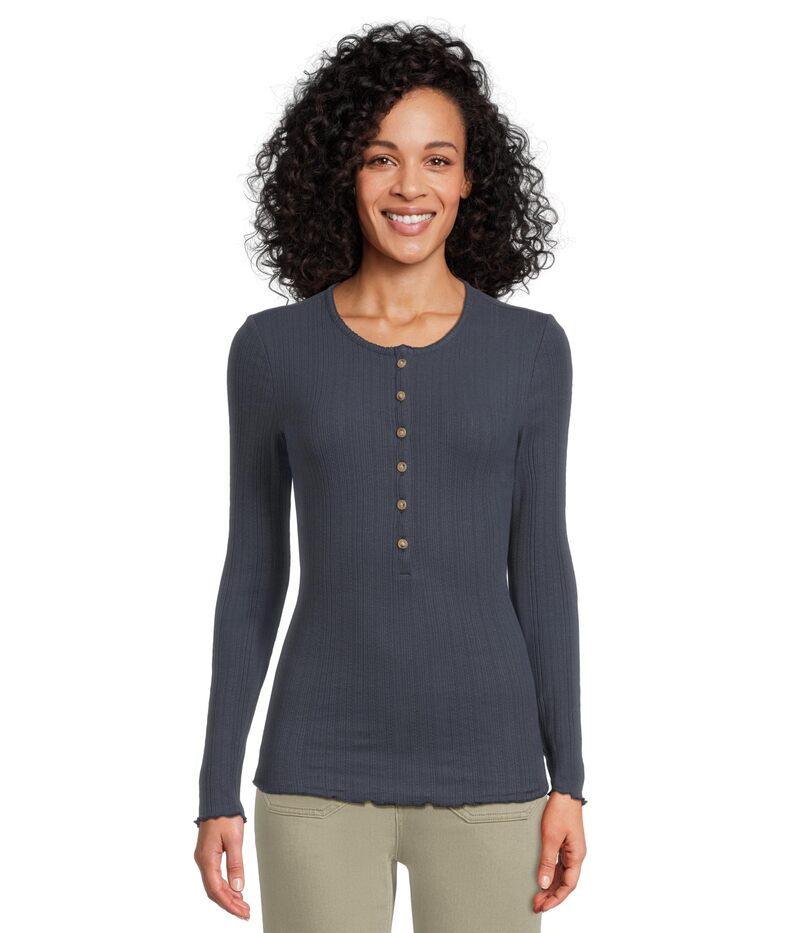 ファレティ レディース トップス プルオーバー Faherty Paradise Pointelle Henley Blue Nights 青色