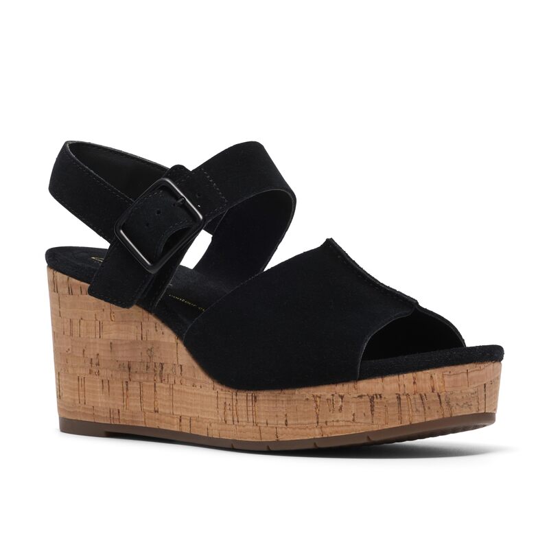 クラークス レディース シューズ 踵 Clarksabina Dream Black Suede 黒いこと