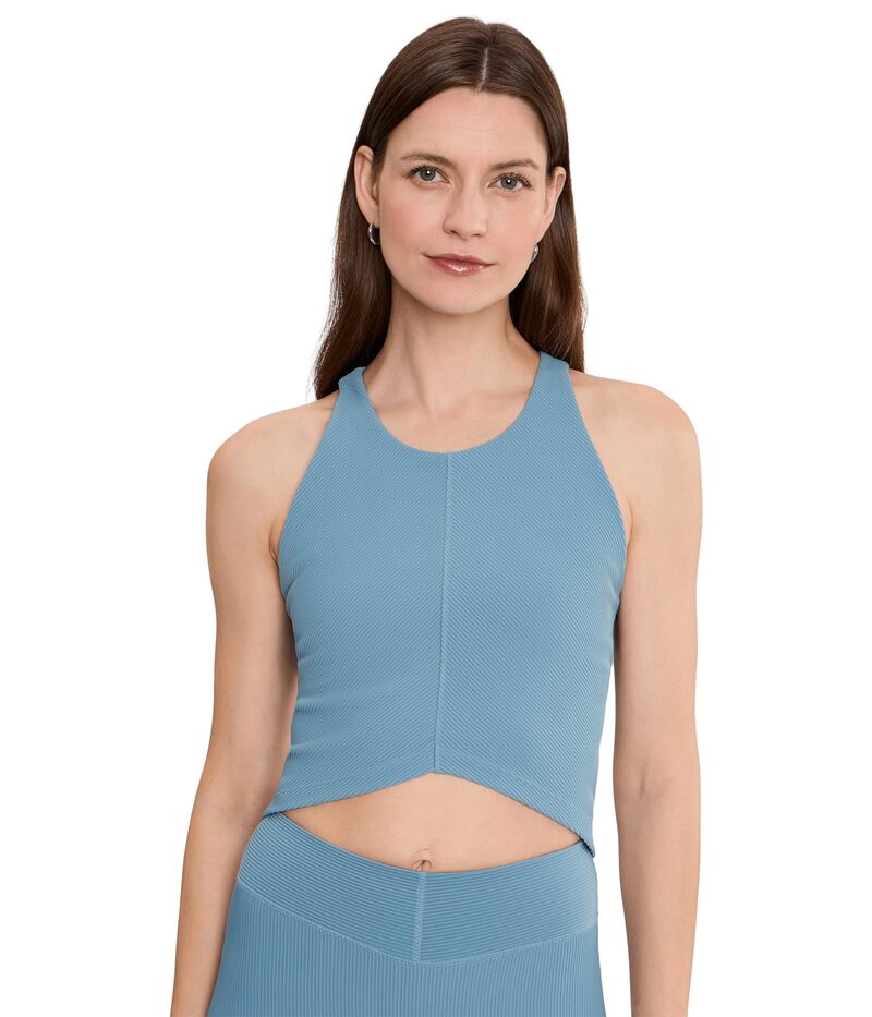 ビヨンドヨガ レディース トップス プルオーバー ハイネック 肋材 Beyond Yoga Impulse Ribbed High Neck Tank Shaken Blue 青色