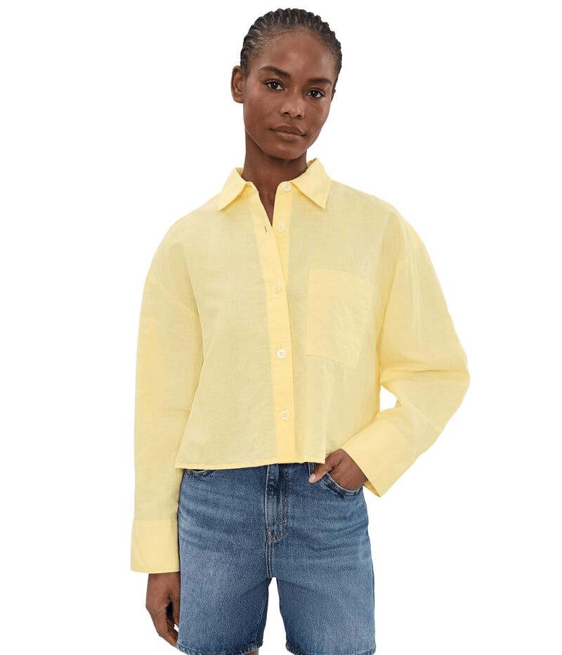 メイドウェル レディース トップス プルオーバー 綿織物 リネン Madewell Alice Shirt Curved Yoke - Emer Cotton Linen Candlelight
