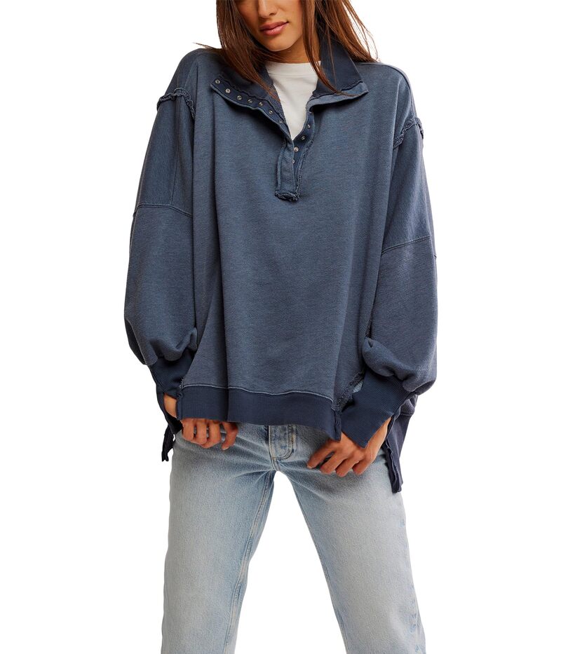 フリーピープル レディース アウター 編み物・スウェーター Free People Camden Henley Navy 米国海軍