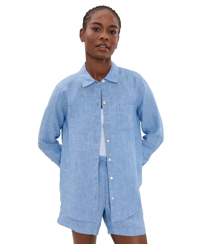 トッミーバハマ レディース トップス プルオーバー Tommy Bahama Coastalina Relaxed Long Sleeve Shirt French Blue 青色