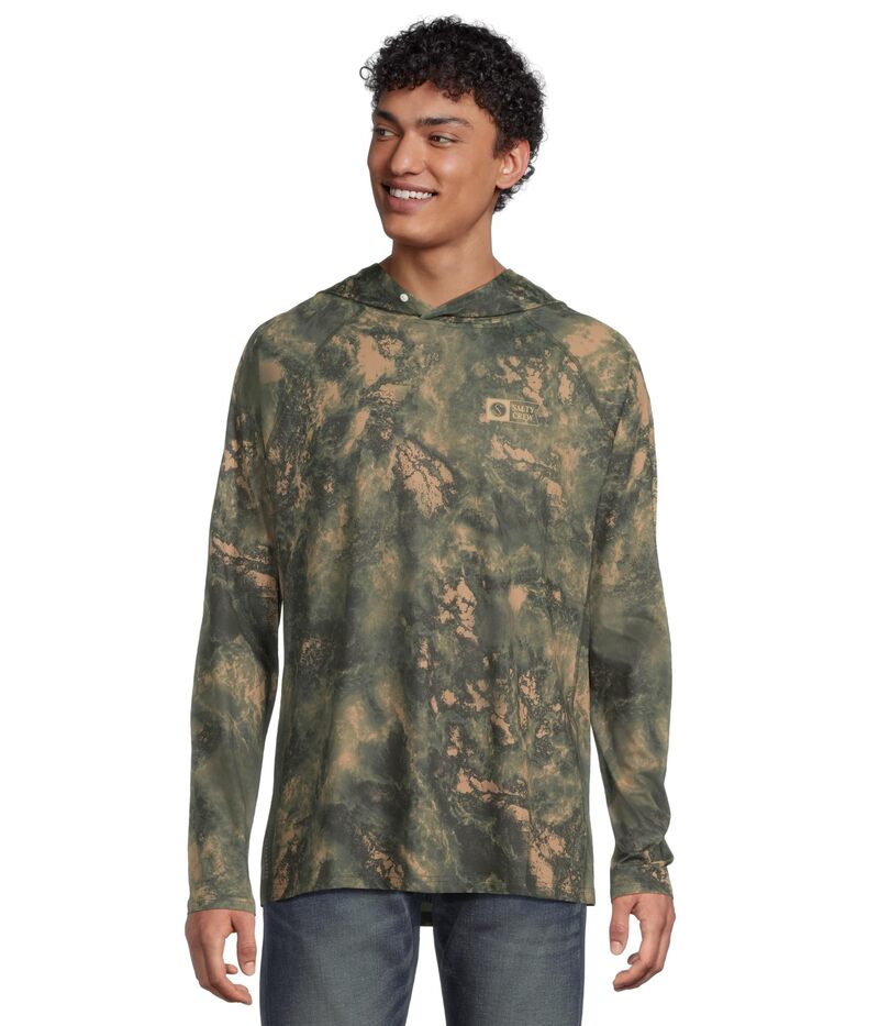 ソルティークルー メンズ トップス プルオーバー Salty Crew Apex Perforated Sunshirt Deep Forest フォレスト