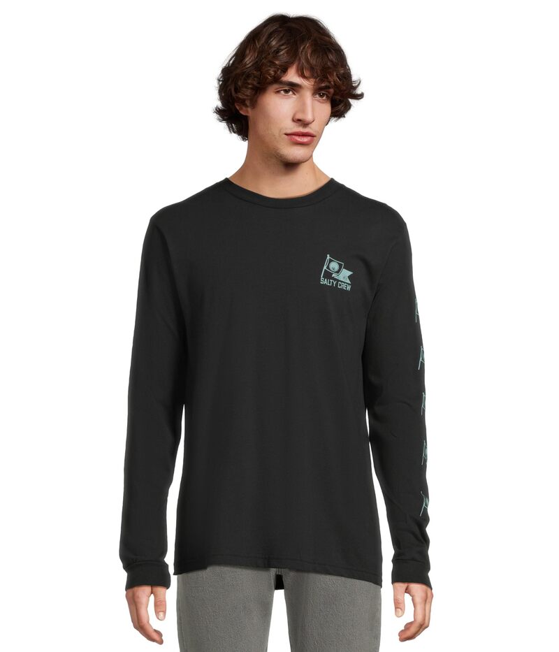 ソルティークルー メンズ トップス プルオーバー Salty Crew Flag Day Long Sleeve Tee Black 黒いこと