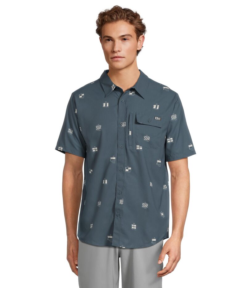 ソルティークルー メンズ トップス シャツ Salty Crew Flagship Uv Button Up Midnight Navy ネイビー|ReVida 店
