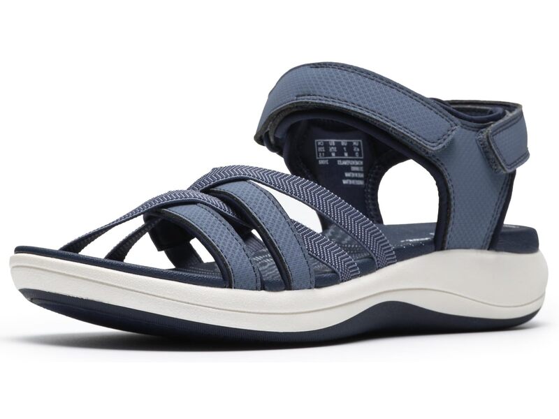 クラークス レディース シューズ サンダル Clarks Mira Shore Navy Synthetic ネイビー｜ReVida 店 14,425円