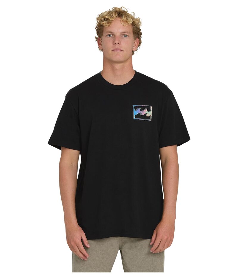 散らし広告ボン メンズ トップス プルオーバー Billabong Crayon Wave Premium Short Sleeve Black 黒いこと