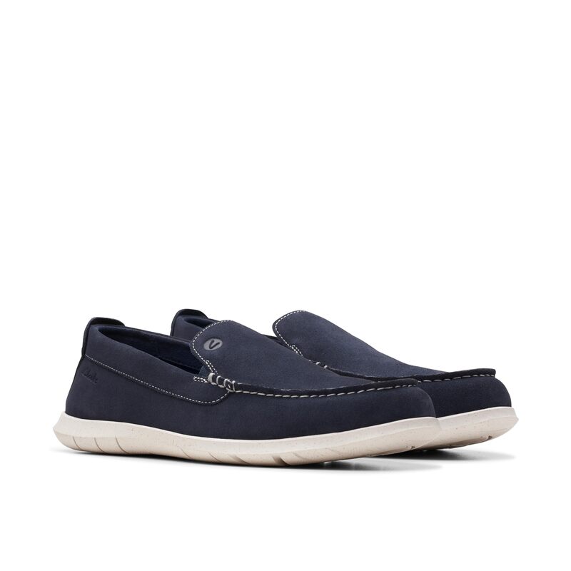 クラークス メンズ シューズ スニーカー Clarks Flexway Step Navy Suede 米国海軍
