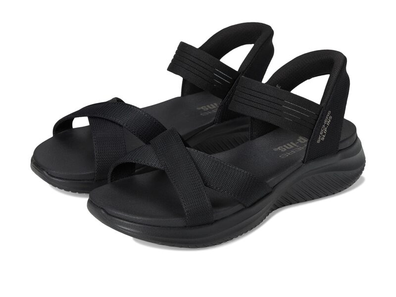 スケッチャーズ レディース シューズ サンダル SKECHERS Ultra Flex 3.0 - Never Netter Hands Free Slip-Ins Black/Black 黒いこと