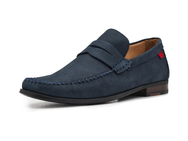 マークジョセフニューヨーク メンズ シューズ スリッポン・ローファー Marc Joseph New York Walker Street Navy Pebble Nobuck 米国海軍