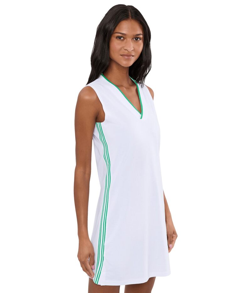 タスクパフォーマンス レディース トップス ワンピース Vネック ノースリーブ tasc Performance Sleeveless Pique V-neck Dress White/Jungle ホワイト|ReVida 店