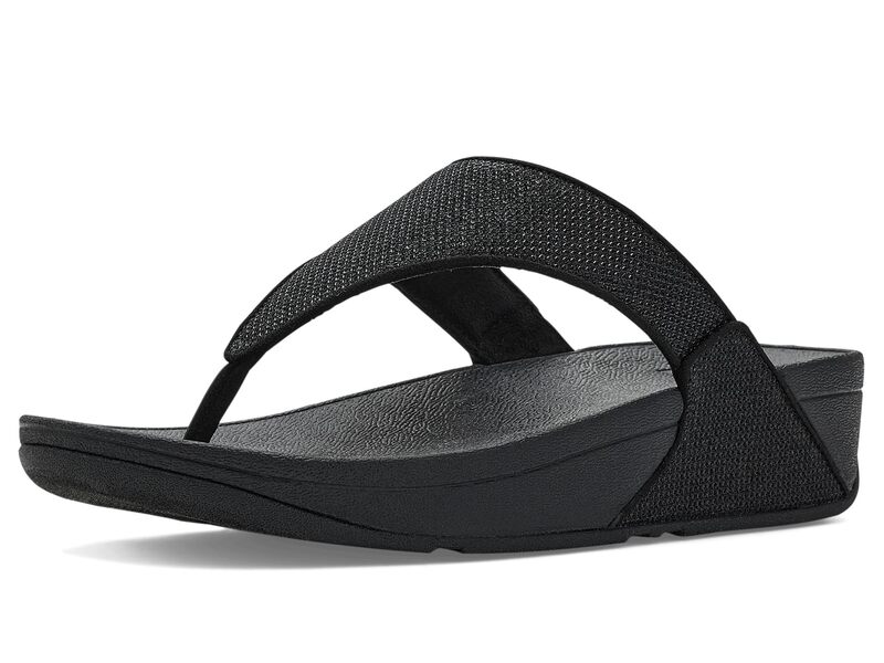 填まるフロップ レディース シューズ サンダル FitFlop Lulu Shimmerglitz Toe-Post Sandals Black 黒いこと