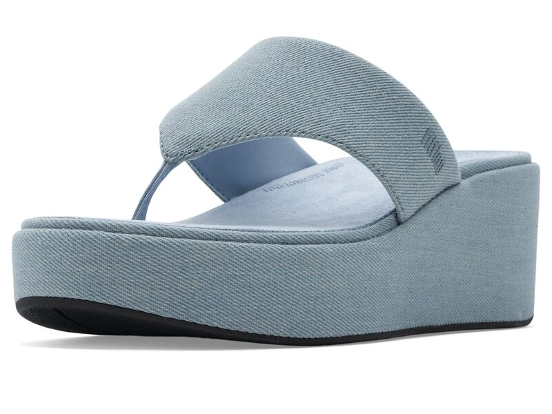 フィットフロップ レディース シューズ ヒール サンダル デニム FitFloplatfforms Denim Wedge Toe-Post Sandals Light Denim デニム｜ReVida 店
