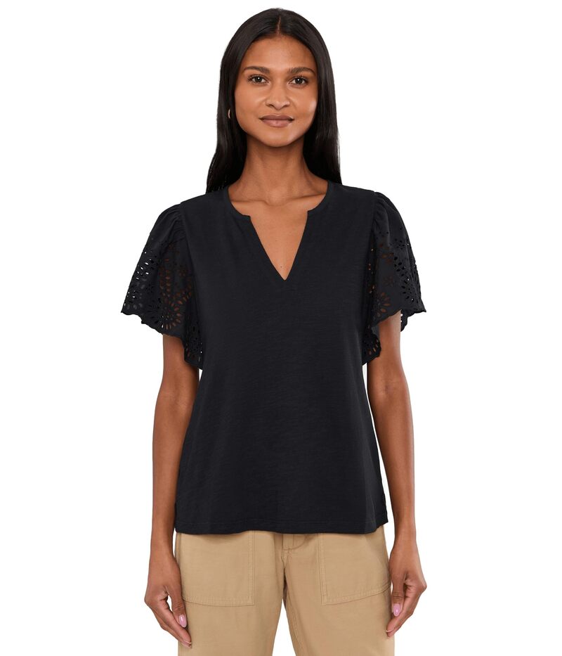 トッミーバハマ レディース トップス プルオーバー Tommy Bahama Gem Coast Flounced Shiffli Black 黒いこと