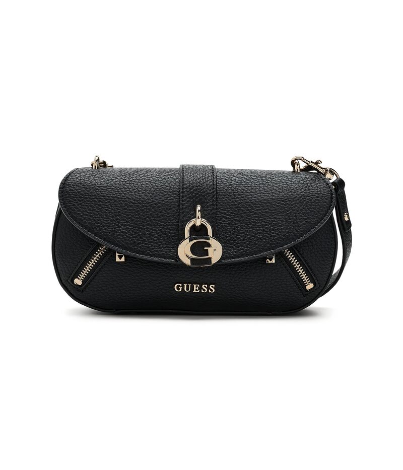 ゲス レディース 御徒面子 GUESS Jessa Flap Crossbody Black 黒いこと