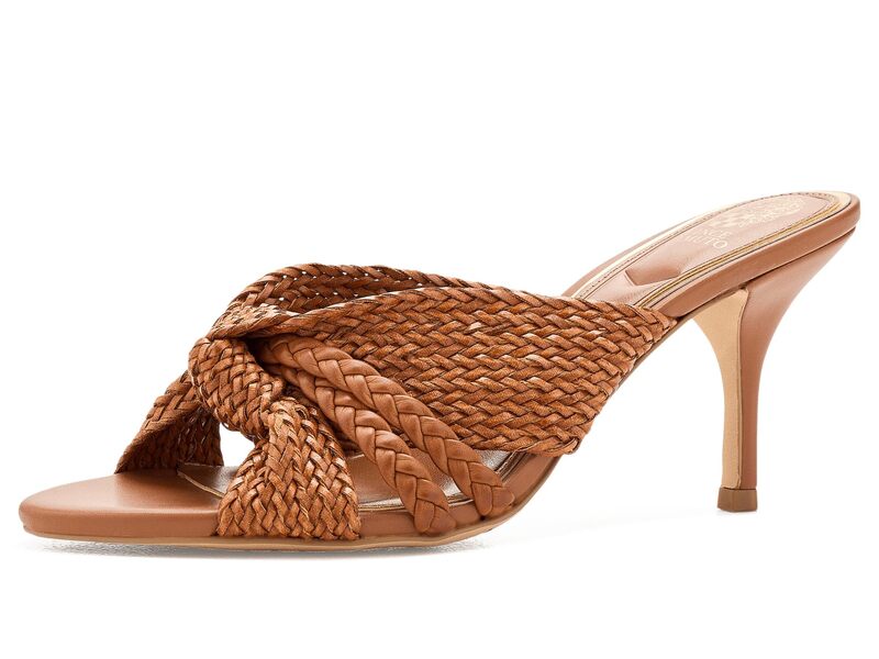 ヴィンスカムート レディース シューズ 踵 サンダル Vince Camuto Pheya Knotted Higheel Mule Sandals Golden Walnut