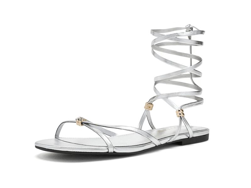 目じるし・フィッシャー レディース シューズ サンダル Marc Fisher LTD Este Silver Leather しろがね色