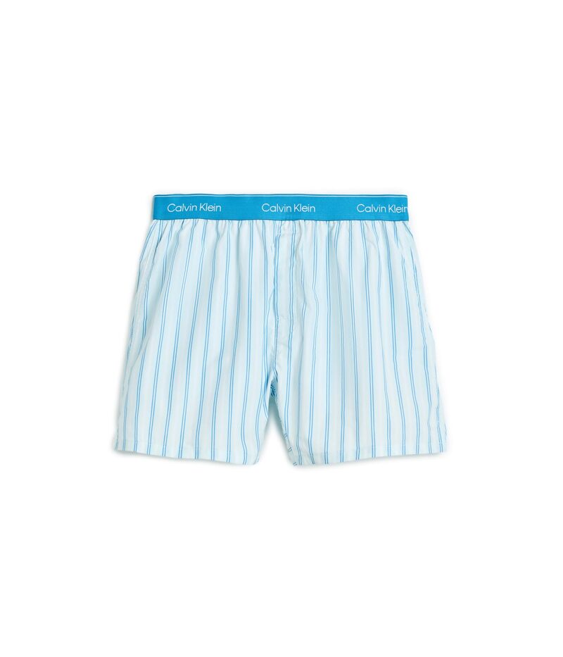 カルバン クライン アンダーウェア メンズ ボクサーパンツ コットン Calvin Klein Underwear Cotton Poplin Boxers Aurora Stripe Glacier Mist ストライプ｜ReVida 店