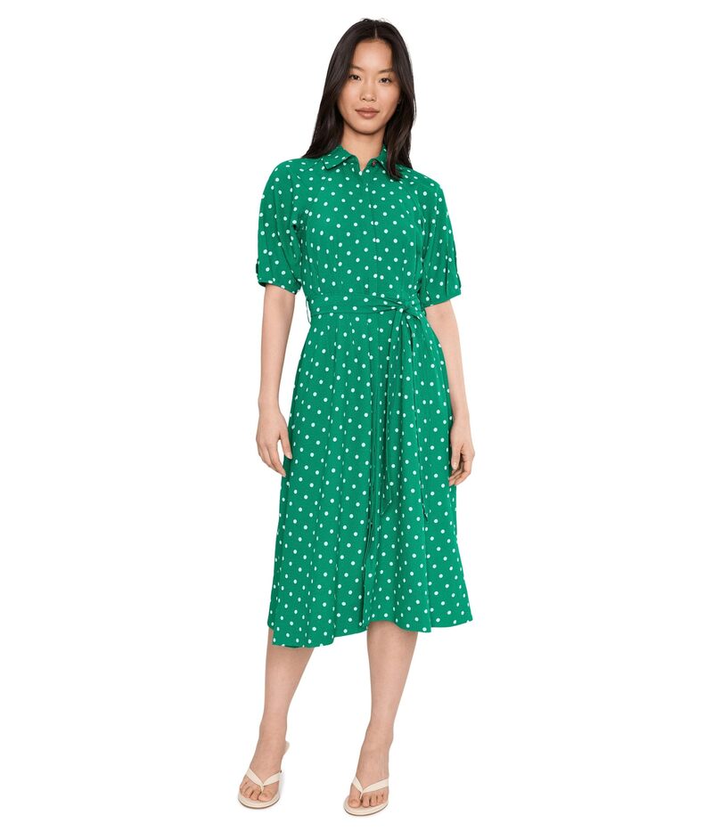 カルバンクライン レディース トップス 衣装 点点柄 点点 プルオーバー Calvin Klein Polka Dot Gauze Self Tie Shirt Dress Meadow/Cream 皮膚軟化剤