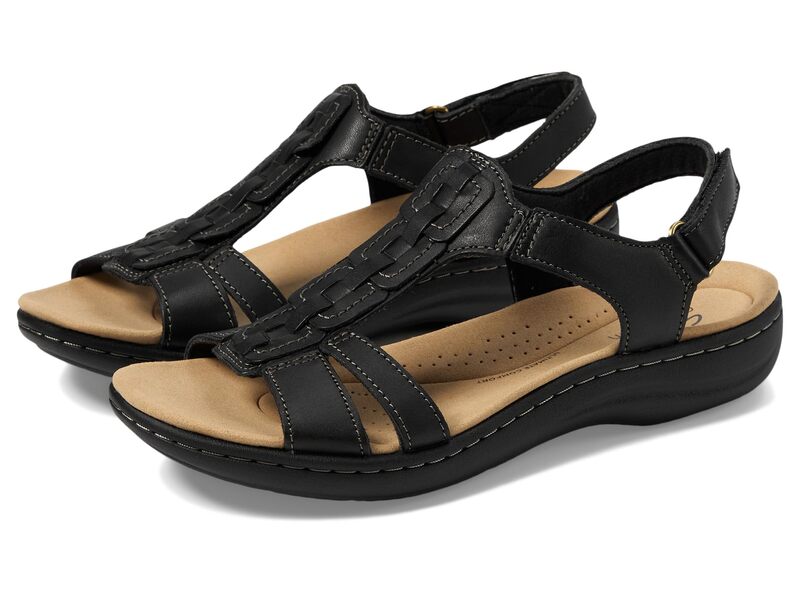 クラークス レディース シューズ サンダル Clarks Laurieann Kay Black Leather 黒いこと