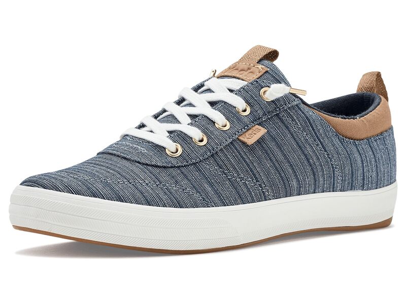ケッズ レディース シューズ スニーカー Keds Center III Slip-On Blue/Stripe Chambray 青み