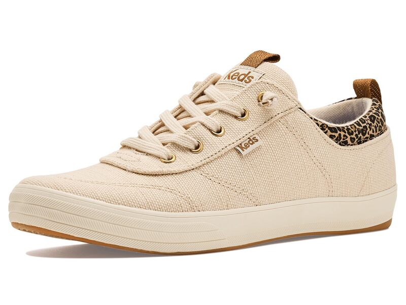 ケッズ レディース シューズ スニーカー Keds Center III Slip-On Parchment/Leopard Canvas 毛の荒物