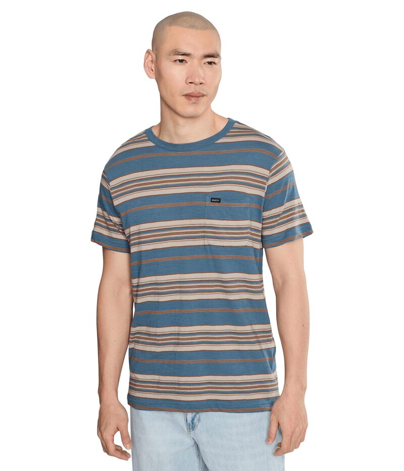 ルーカ メンズ トップス プルオーバー RVCA Magnolia Crew Short Sleeve Vintage Navy 米国海軍