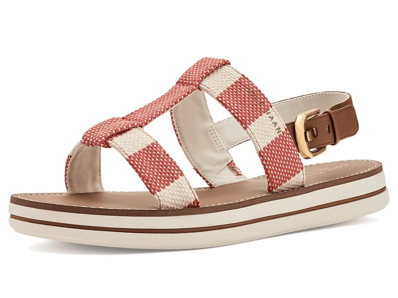 コールハーン レディース シューズ サンダル Cole Haan Pinch Long-weekender Sandalsummer Fig & Natural Stripe Canvas/British Tan Leather タン｜ReVida 店