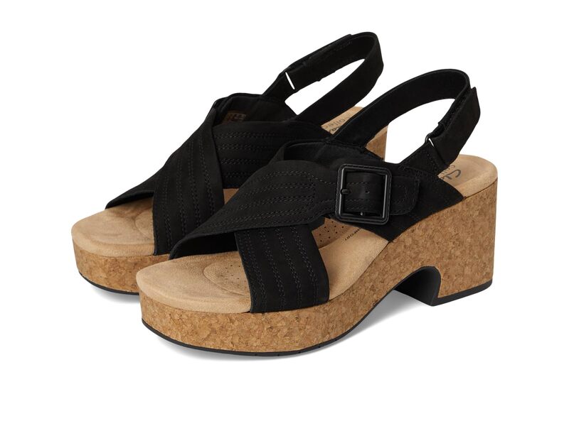 クラークス レディース シューズ 踵 Clarks Nerisa West Black Nubuck 黒いこと