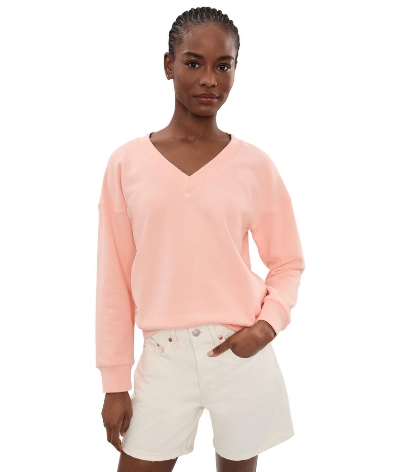トッミーバハマ レディース アウター パーカー・スウェット Vのど首 プルオーバー Tommy Bahamarina Del Mar V-Neck Sweatshirt Light Salmon 年魚