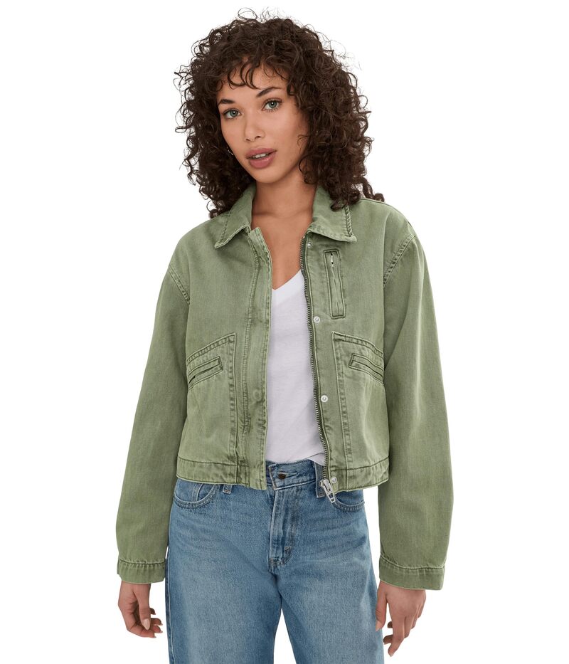 空白文字ニューヨーク州 レディース アウター 厚地の外套 上衣 Blank NYC Vibe Check Jacket Green 緑であること