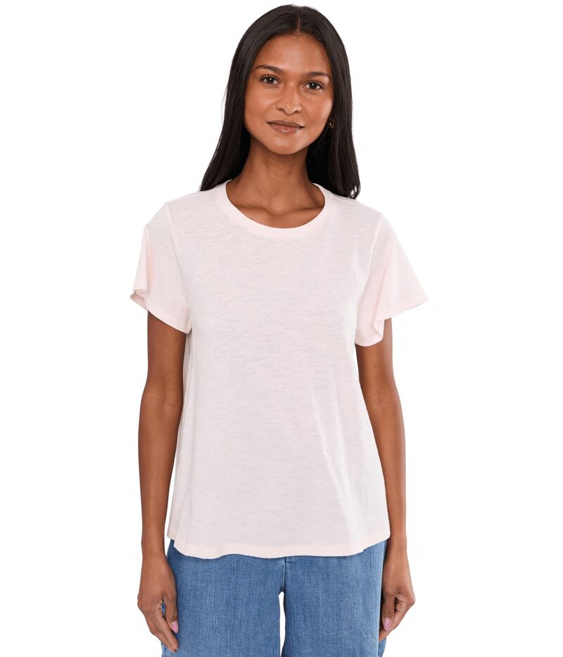 エイリーンフィッシャー レディース トップス シャツ クルーネック コットン ジャージー Eileen Fisher Organicotton Slubby Jersey Crew Neck Top Crystal Pink ピンク|ReVida 店