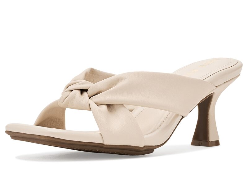アンクライン レディース シューズ ヒール サンダル Anne Klein Knotted Heeled Sandal Ivory アイボリー|ReVida 店