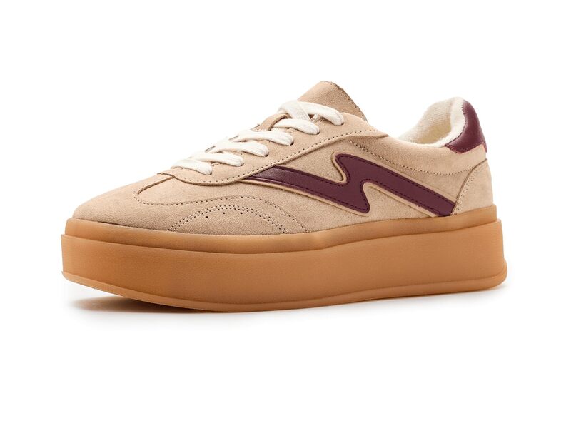マッデンガール レディース シューズ スニーカー Madden Girl Mightty Taupe/Wine ぶどう酒