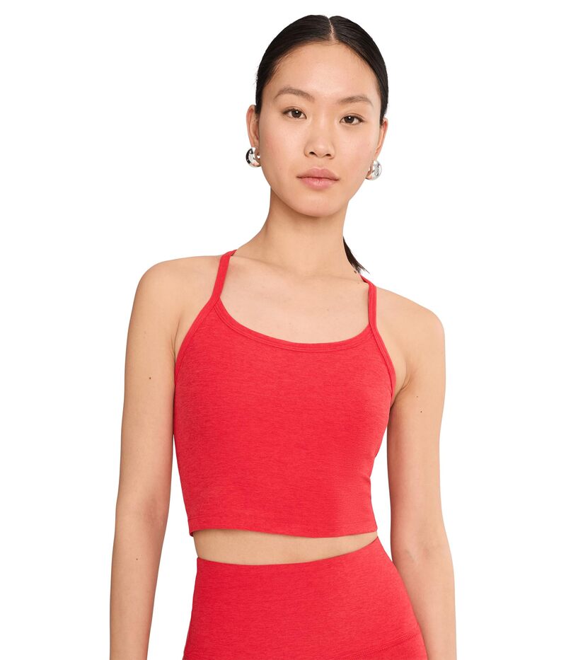 ビヨンドヨガ レディース トップス シャツ クロップド Beyond Yoga Spacedye Slim Racerback Cropped Tank Chili Red Heather ヘザー|ReVida 店