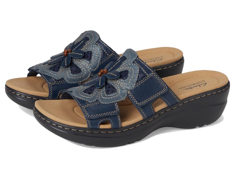 クラークス レディース シューズ サンダル Clarks Merliah 2 Belle Navy Multi Leather ネイビー｜ReVida 店