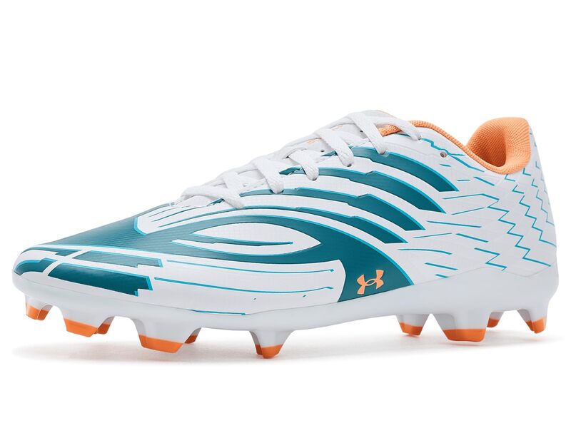 アンダーアーマー メンズ シューズ スニーカー Under Armour Mach 1 Select Soccer Cleats White/Boundless Blue/Orange Bloc ホワイト｜ReVida 店 17,745円
