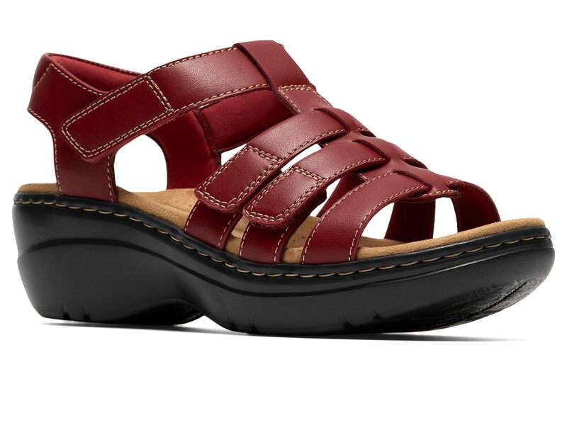 クラークス レディース シューズ ヒール Clarks Merliah 2 Ruby Red Leather レッド|ReVida 店