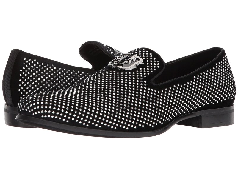 ステイシーアダムス メンズ シューズ スリッポン・ローファー Stacy Adamswagger Studded Ornament Loafer Black/Silver ブラック|ReVida 店