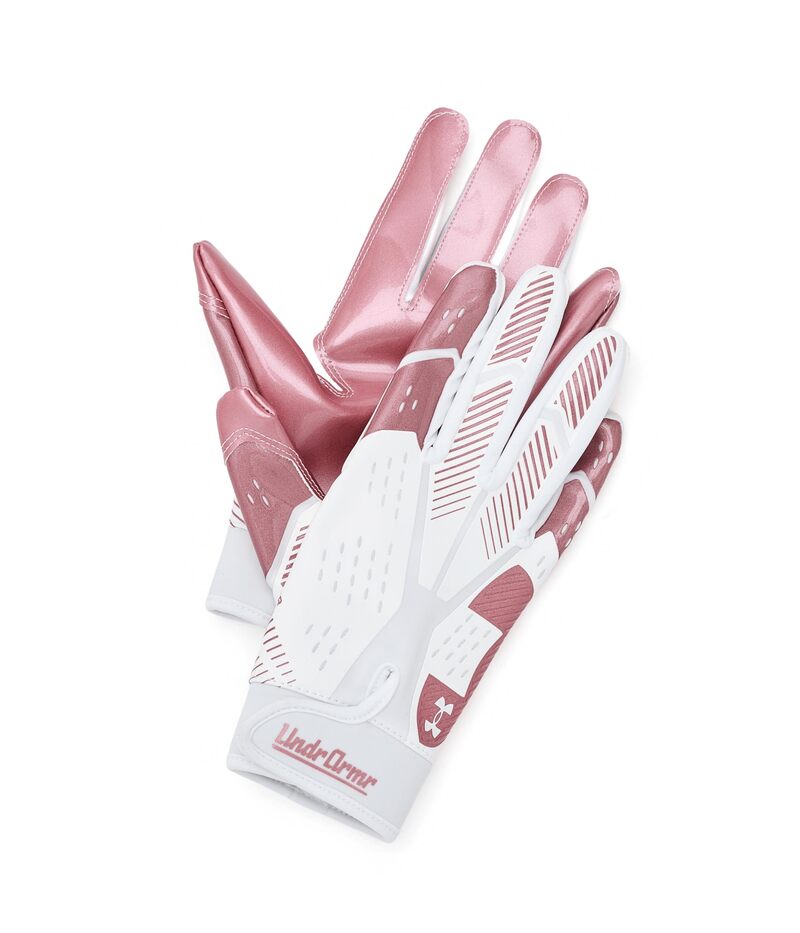 アンダーアーマー レディース アクセサリー 手袋 Under Armour Blur Football Gloves White/White/Metallic Rose Gold ホワイト｜ReVida 店