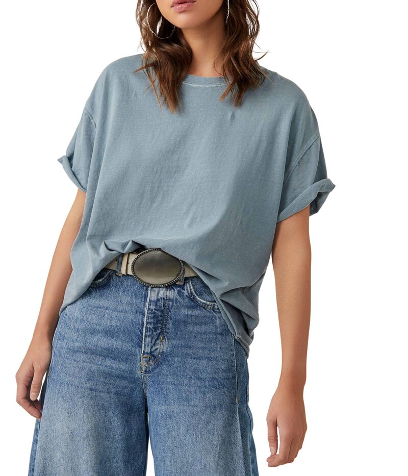 フリーピープル レディース トップス シャツ Free People Nina Tee Blue Mirage ブルー｜ReVida 店