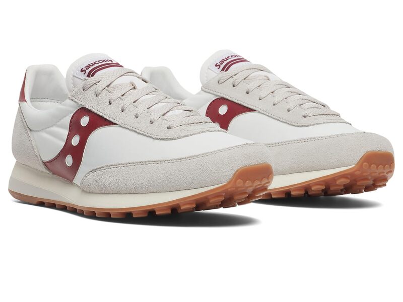 サッカニー メンズ シューズ スニーカー Saucony Originals Trainer 80 White/Maroon ホワイト|ReVida 店