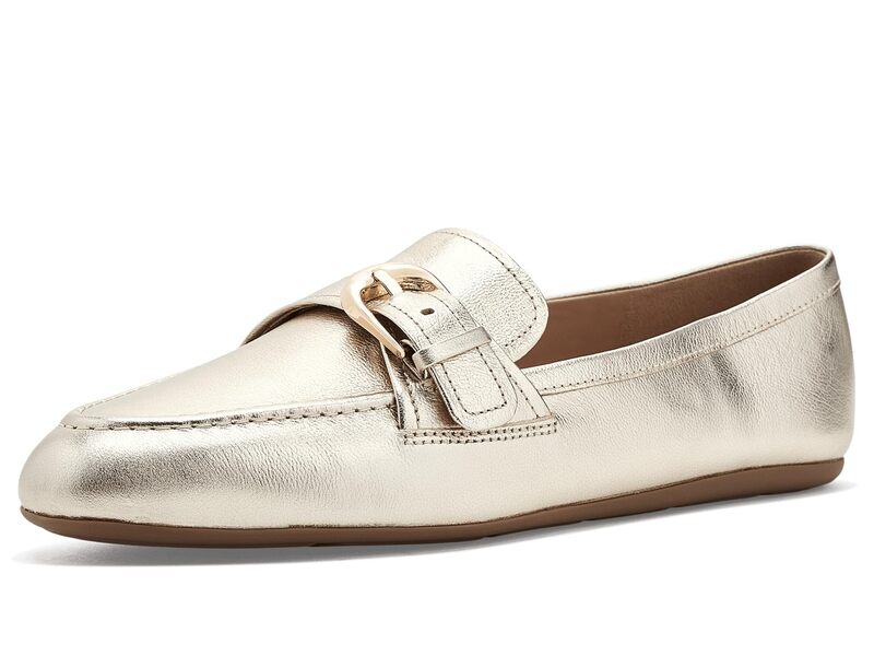 コールハーン レディース シューズ スリッポン・ローファー Cole Haan Grand Ambition Alette Buckle Loafersoft Gold Tumbled Leather ゴールド｜ReVida 店