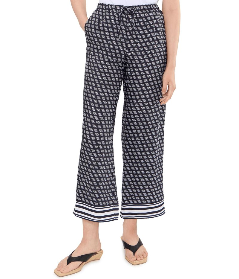 メイドウェル レディース ボトムス カジュアルパンツ プリント サテン Madewell Printed Pull-On - Satin Twill Classic Navy ネイビー|ReVida 店