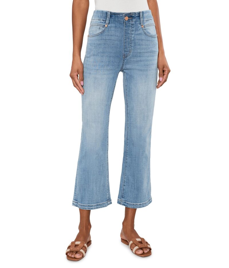 リヴァプール ロサンゼルス レディース ボトムス デニムパンツ ジーンズ Liverpoolos Angeles Gia Glider Pull-On Mid-Rise Crop Flare Jeans with Tulip Back Slit 25.5inseam Bryce Canyon|ReVida 店