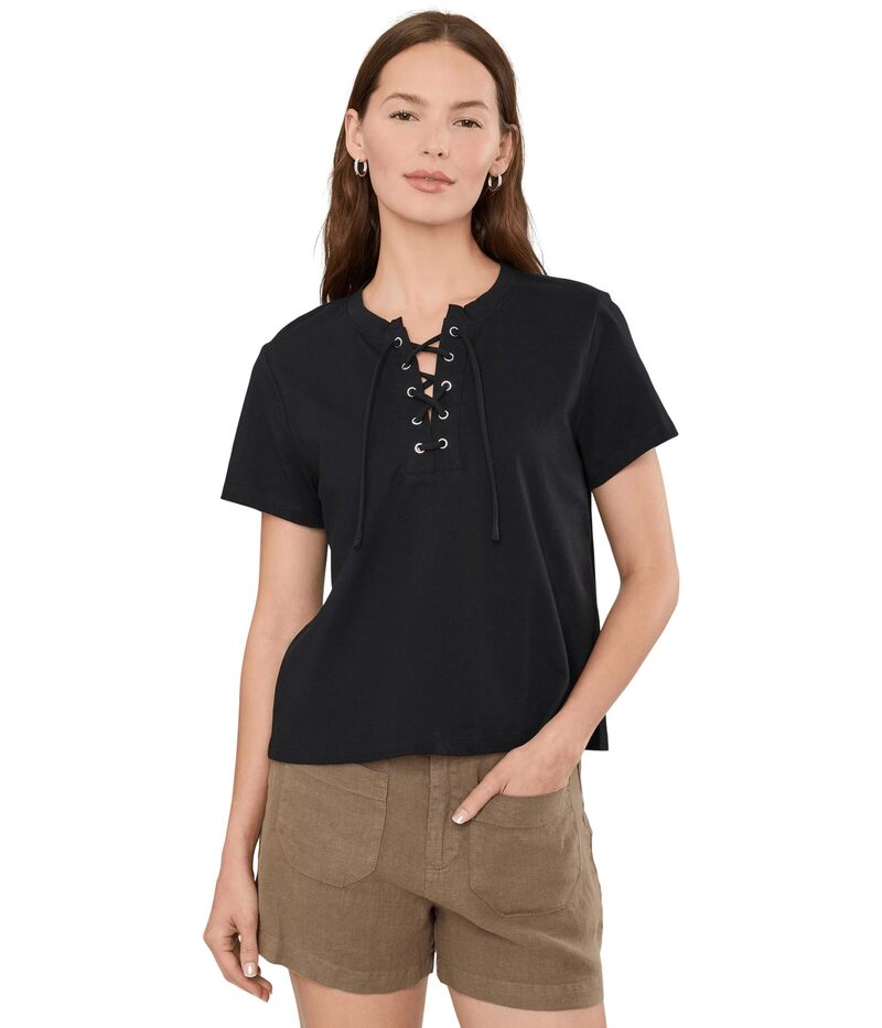 サンクチュアリー レディース トップス シャツ レース Sanctuary Lace-Up Timeless Tee Black ブラック｜ReVida 店