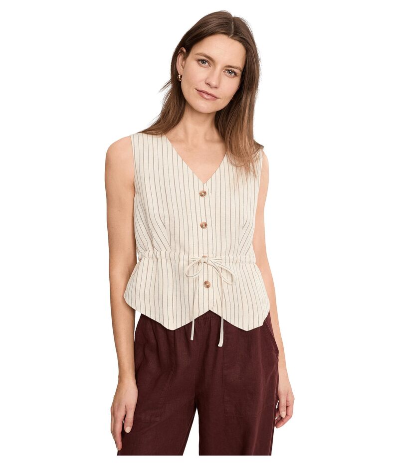 サンクチュアリー レディース アウター コート ベスト Sanctuary Cala Cinched Vest Collagen Pinstripe｜ReVida 店