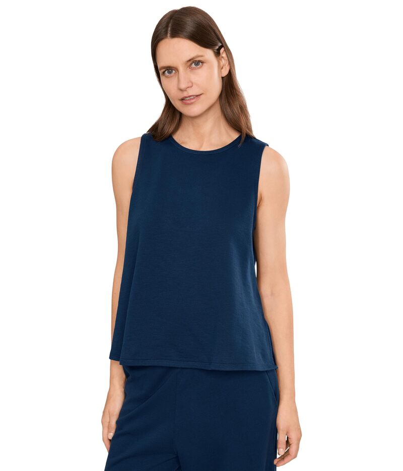 エイリーンフィッシャー レディース トップス シャツ クルーネック パイル Eileen Fisher Garment Dyed Terry Crew Neck Tank Deep Dive｜ReVida 店