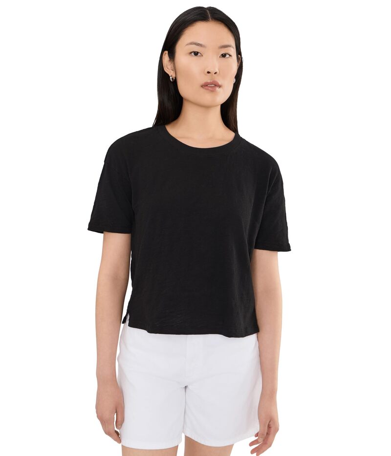 モッドドック レディース トップス シャツ クルーネック Mod-o-doc Short Sleeve Shrunken Boxy Crew Neck Tee Black ブラック|ReVida 店